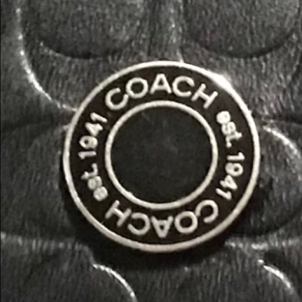 COACH Black Leather TriFold Wallet